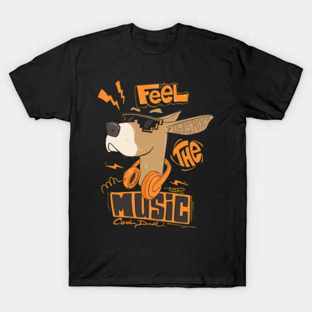 Dog ing Sun Feel Lets Rock The Music Dog Parents Dog And Music s Musician s T-Shirt by binchudala